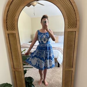 Vintage Anthropologie A Line Dress Blue